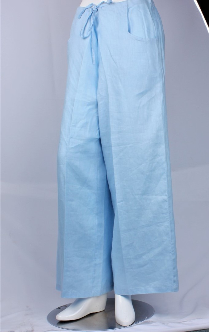 Alice & Lily  linen trousers w pockets blue STYLE: AL/ND-382 SIZES : S/M/L image 0